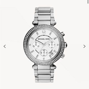 Michael Kors Glitz Parker silver watch